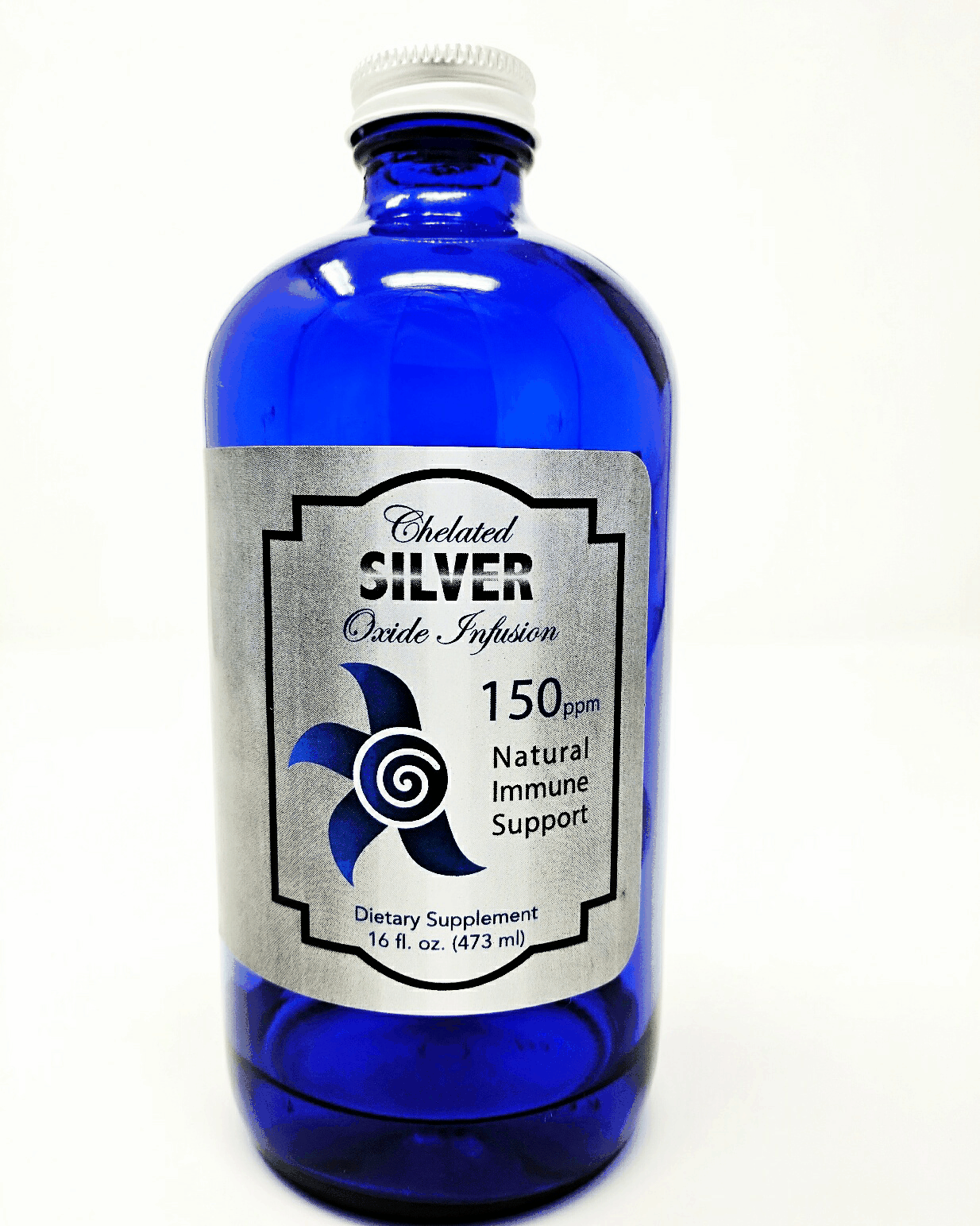 Bottle of 3rd Rock Essentials silver water tonic for gut health with 25% off coupon code Silver25