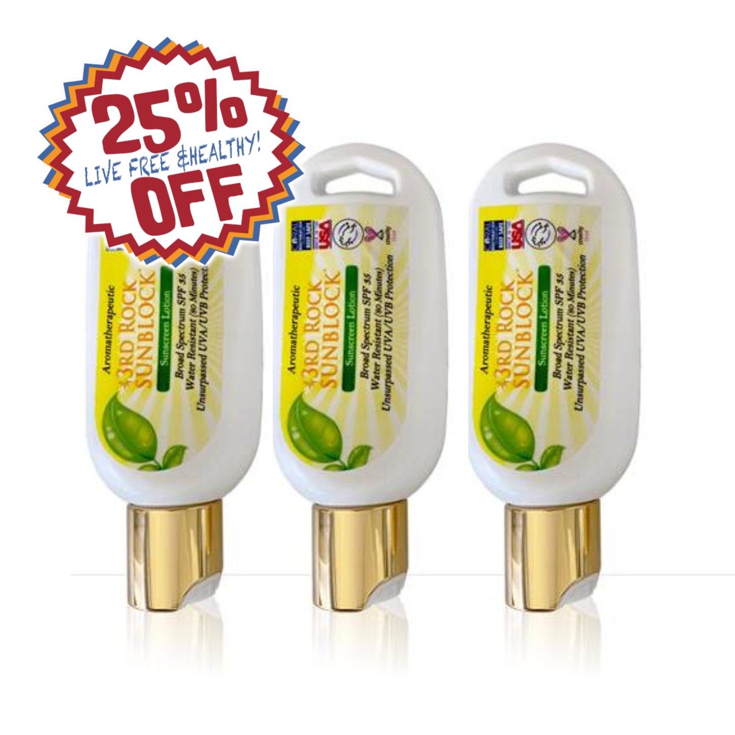 NEW 1.7 oz. SIZE! - 3rd Rock Sunblock® Sunscreen Lotion - Aromatherapeutic - Zinc Oxide 35 SPF