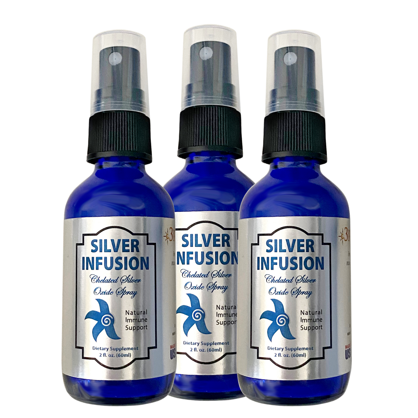Silver Infusion 150 PPM Chelated Silver Oxide Dietary Supplement - 2 oz. Spray