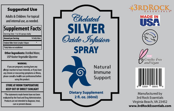 Silver Infusion Immune Support 150PPM Silver Oxide – 3rd Rock Essentials