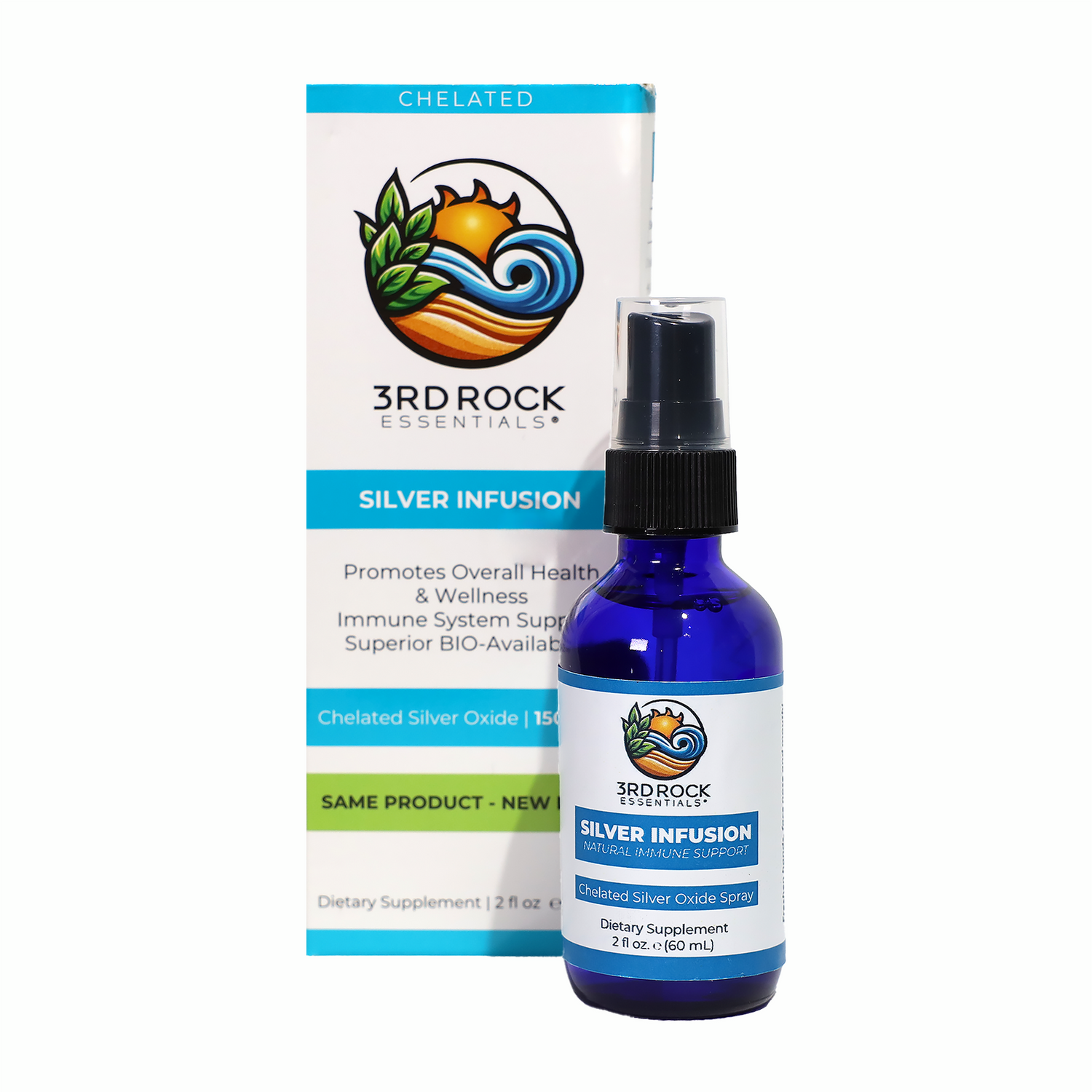 Silver Infusion 150 PPM Chelated Silver Oxide Dietary Supplement - 2 oz. Spray