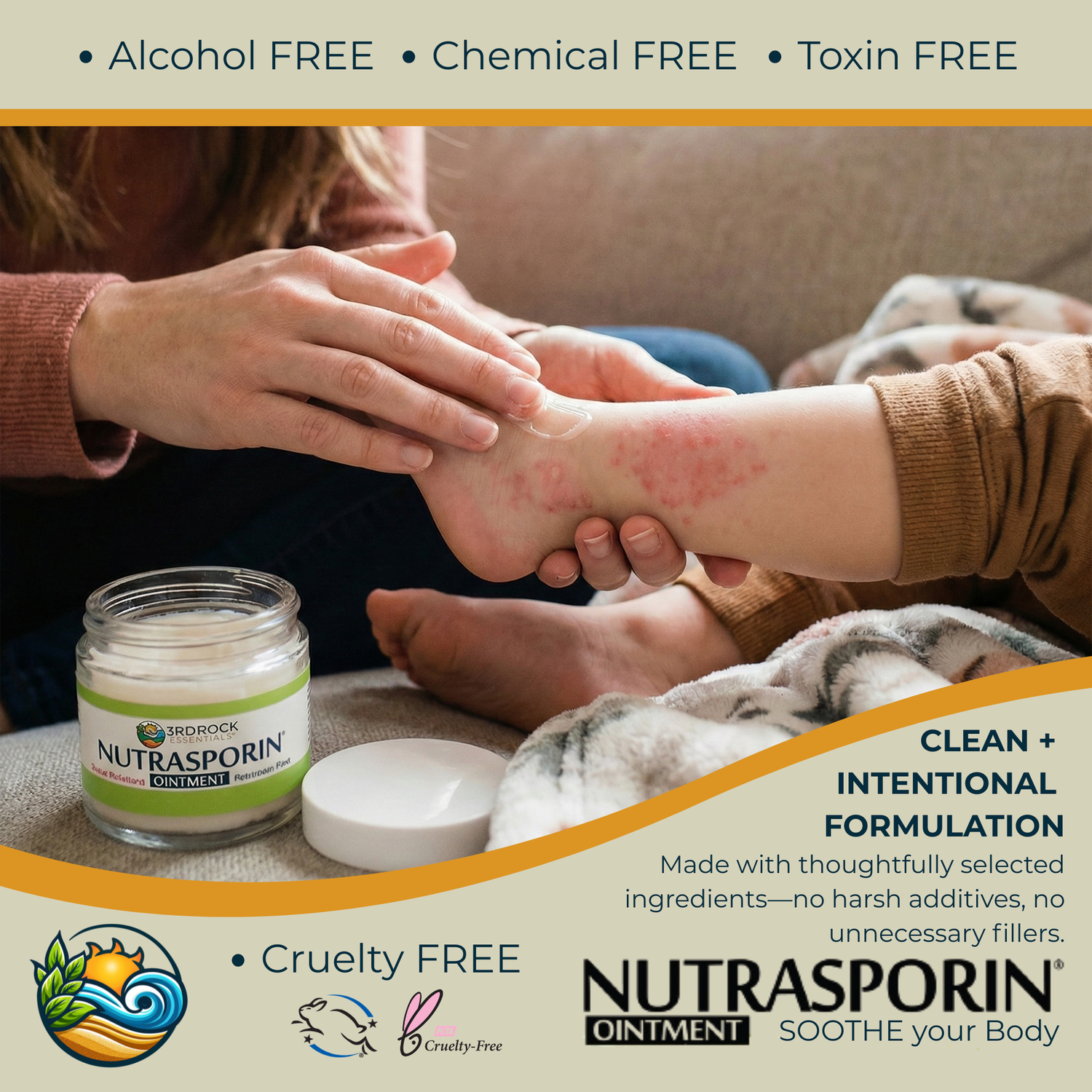 Nutrasporin® - 3oz JAR - All Natural First Aid Ointment 100ppm Silver Gel (Water Resistant)