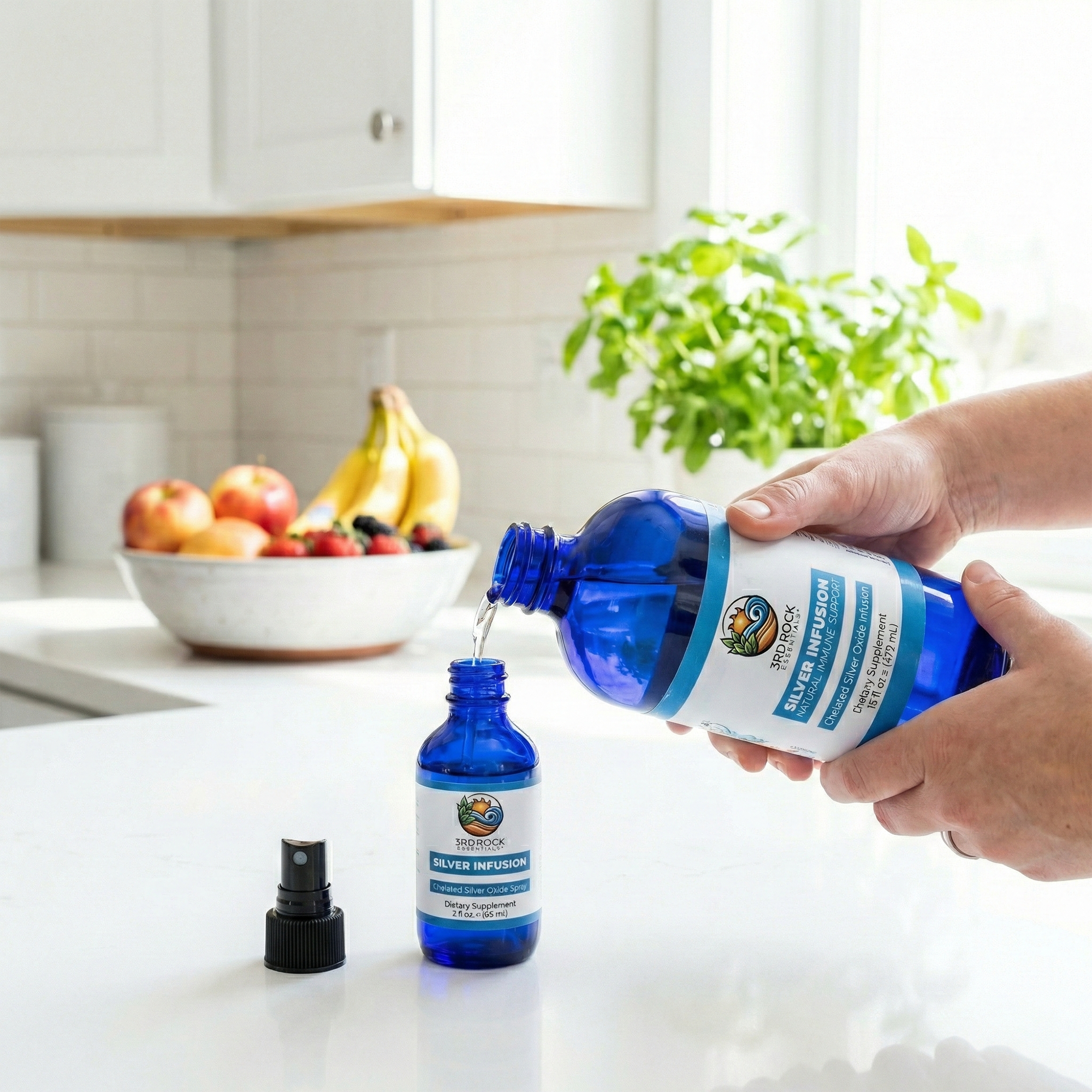 3rd Rock Essentials Silver Infusion – 150 PPM Chelated Silver Oxide Complex – 16 fl oz