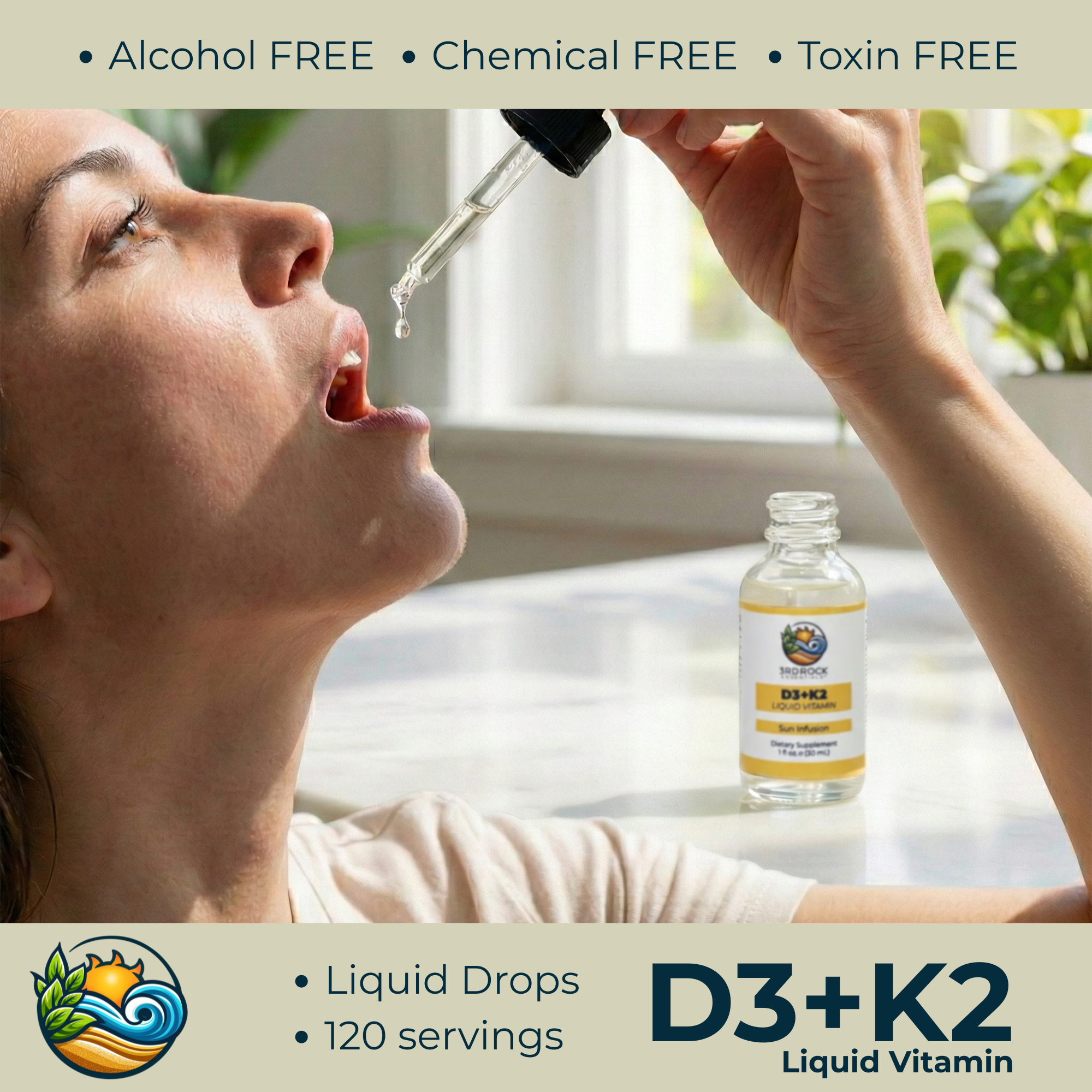 Vitamin D3 + K2 Liquid (Chelated) — 1 fl oz