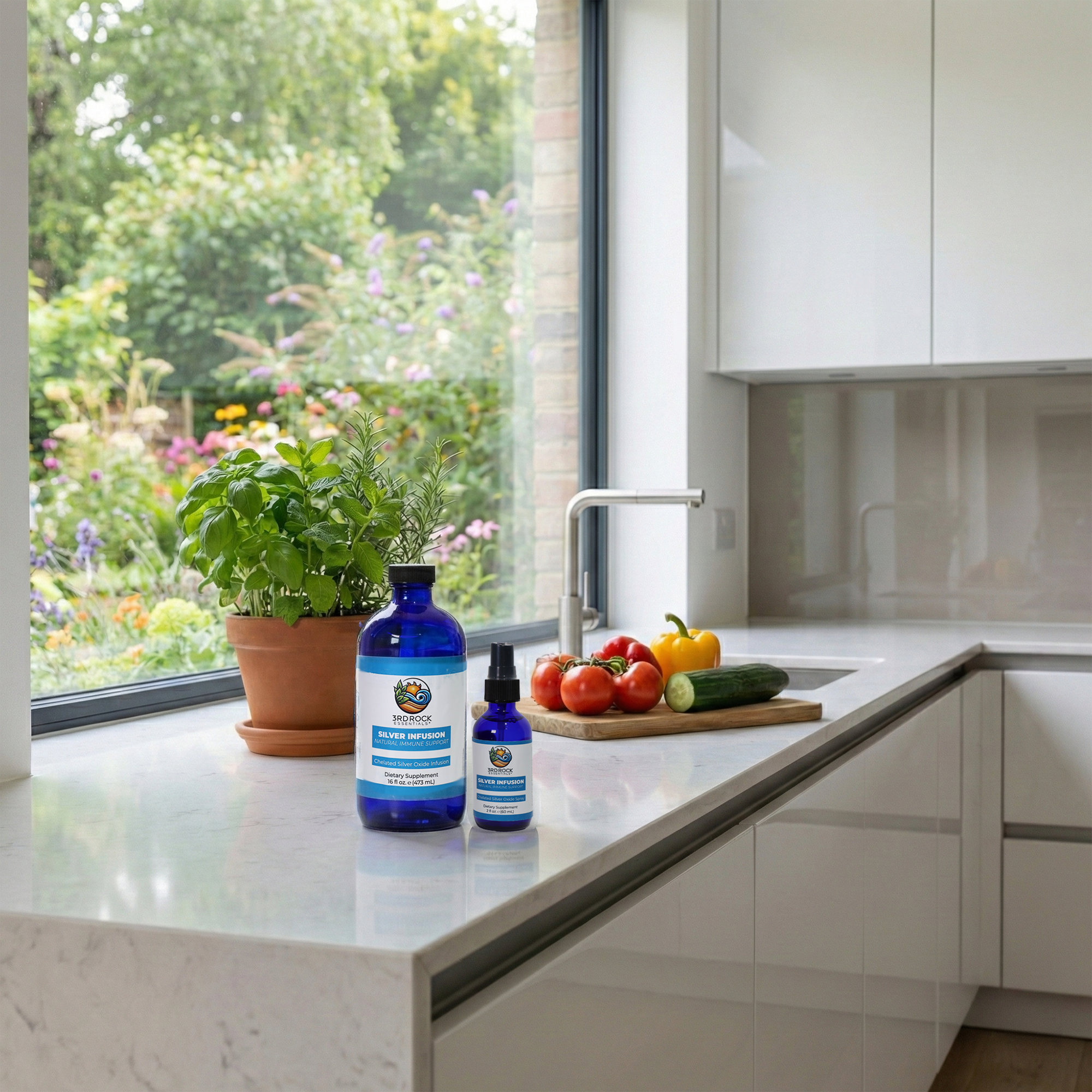 3rd Rock Essentials Silver Infusion – 150 PPM Chelated Silver Oxide Complex – 16 fl oz