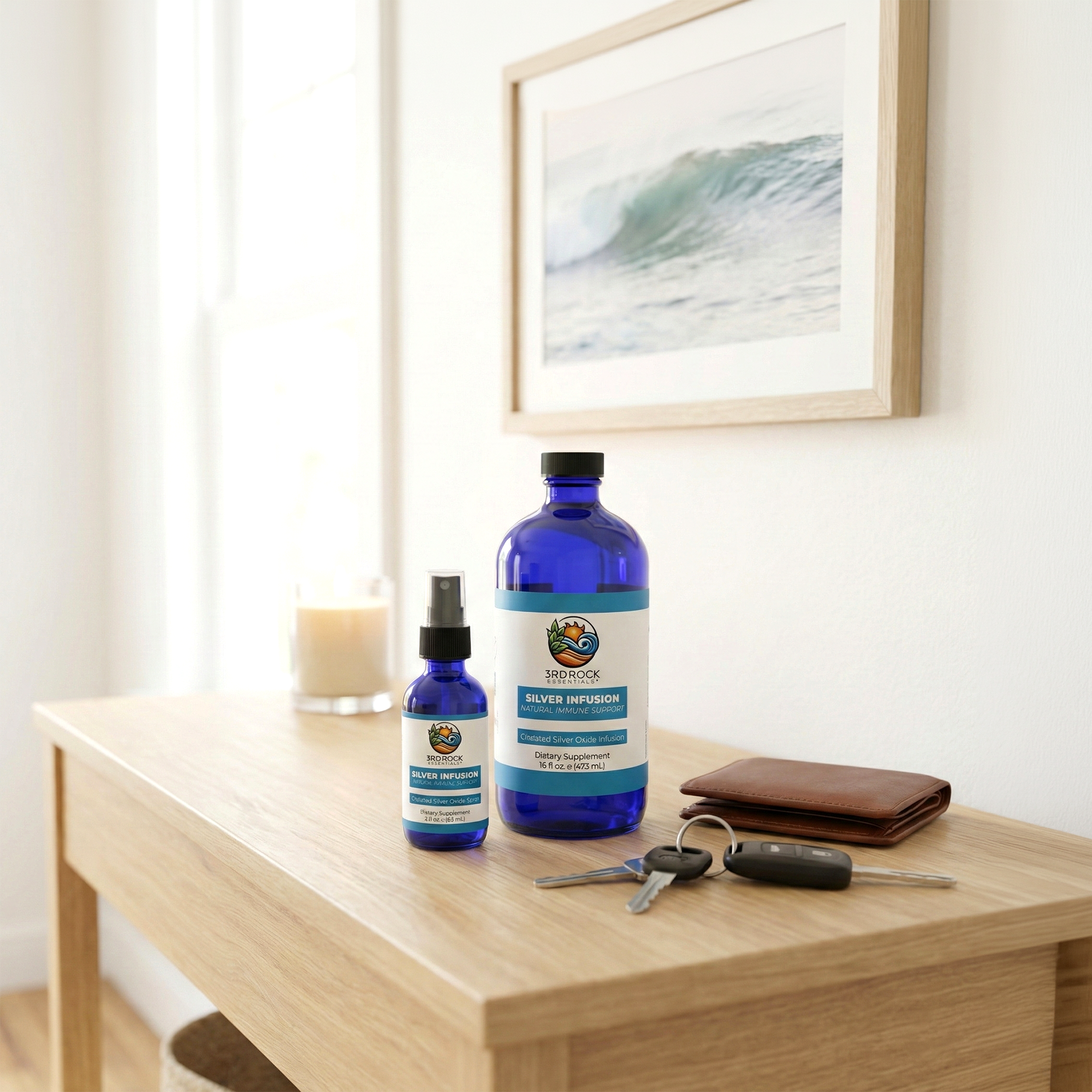 3rd Rock Essentials Silver Infusion – 150 PPM Chelated Silver Oxide Complex – 16 fl oz