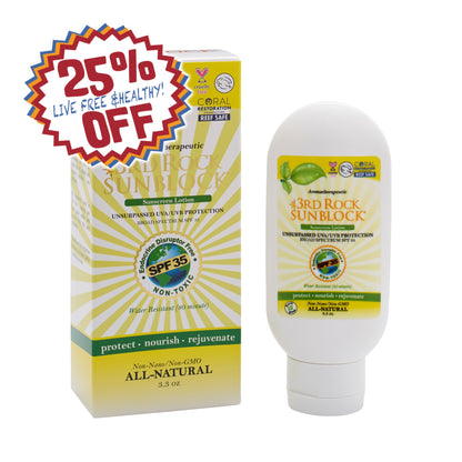3rd Rock Sunblock® Sunscreen Lotion - Aromatherapeutic - Zinc Oxide 35 SPF