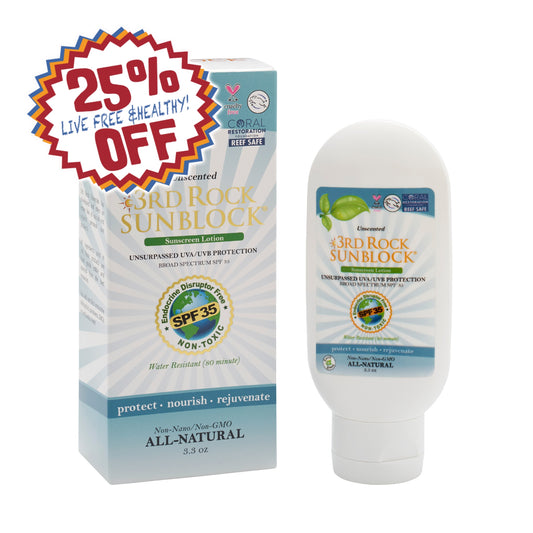 3rd Rock Sunblock® Sunscreen Lotion - Unscented - Zinc Oxide SPF 35