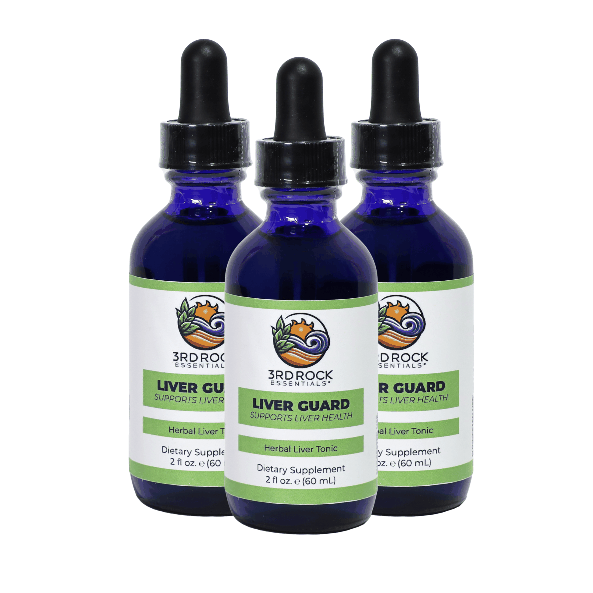 Bottle of Liver Guard liquid dietary supplement for liver health and metabolic wellness
