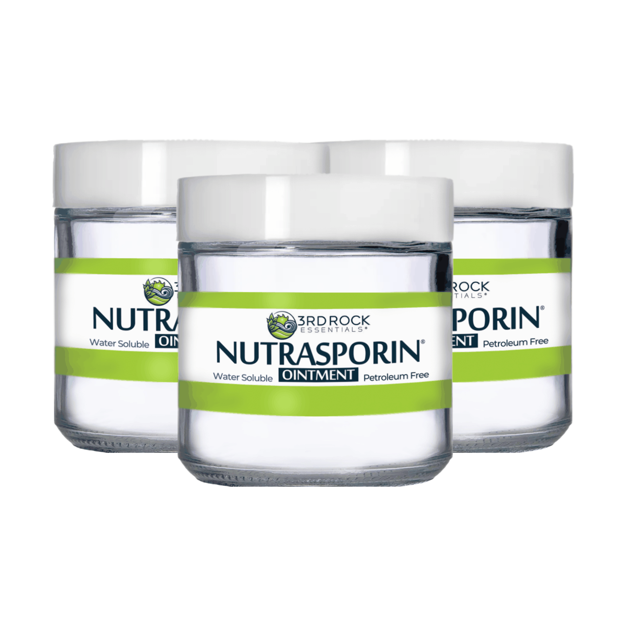 3-pack of Nutrasporin all natural first aid ointment in 3 oz jar with chelated silver oxide 