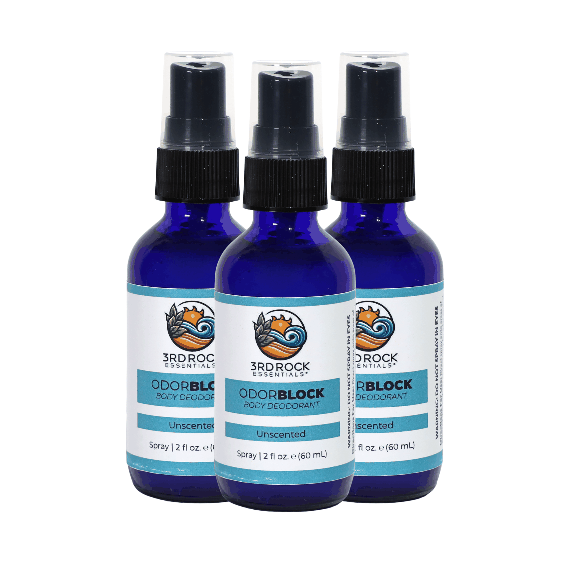 ODORBlock™ Body Deodorant non-toxic natural aluminum-free spray bottle 3-pack