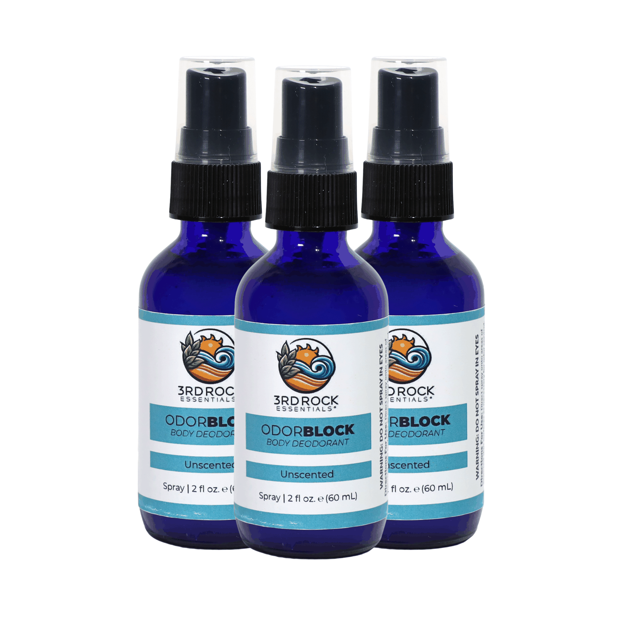 ODORBlock™ Body Deodorant non-toxic natural aluminum-free spray bottle 3-pack