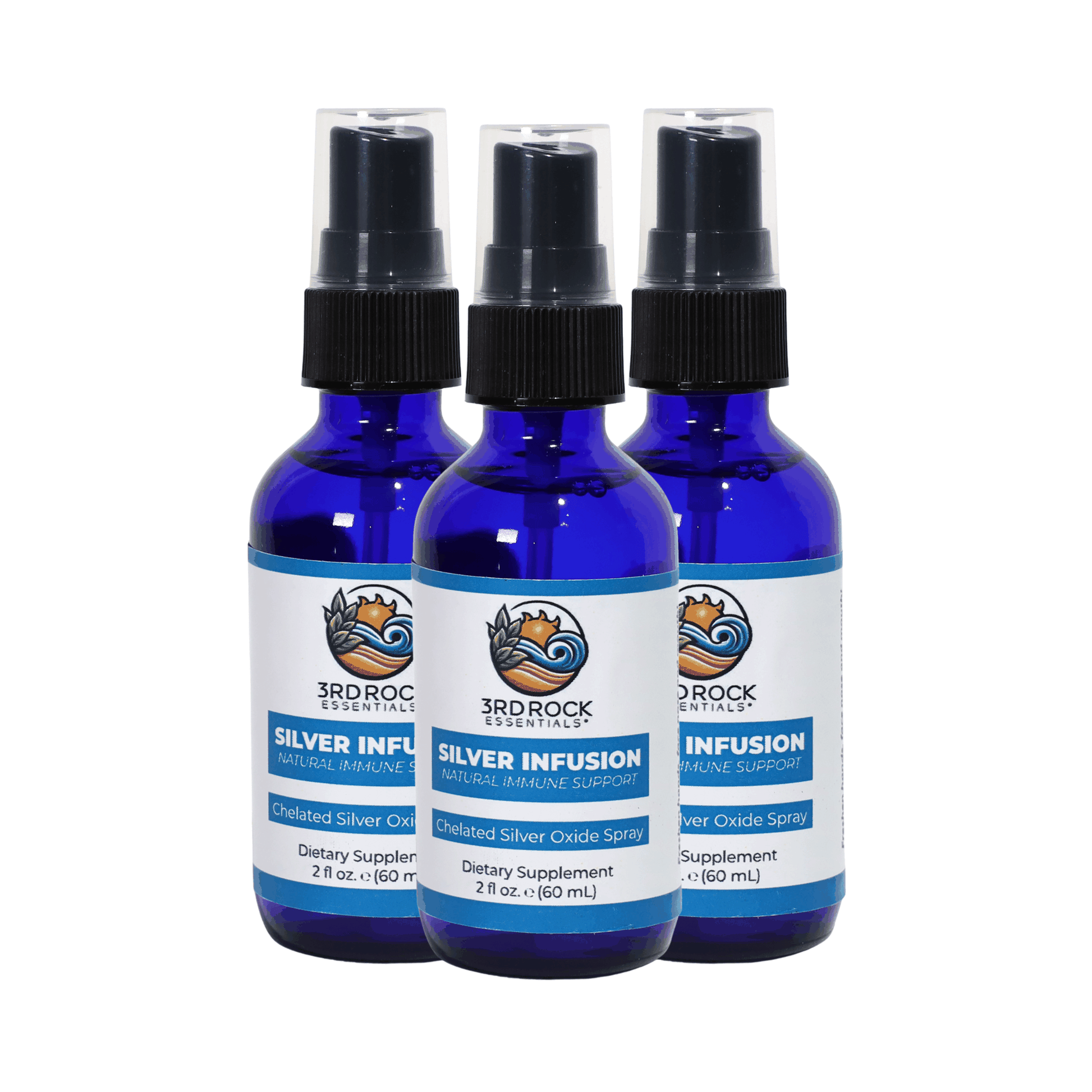 Silver Infusion 150 PPM Chelated Silver Oxide dietary supplement 2 oz spray bottle