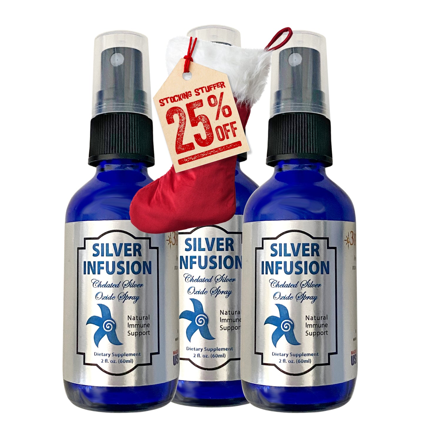 Silver Infusion 150 PPM Chelated Silver Oxide Dietary Supplement - 2 oz. Spray