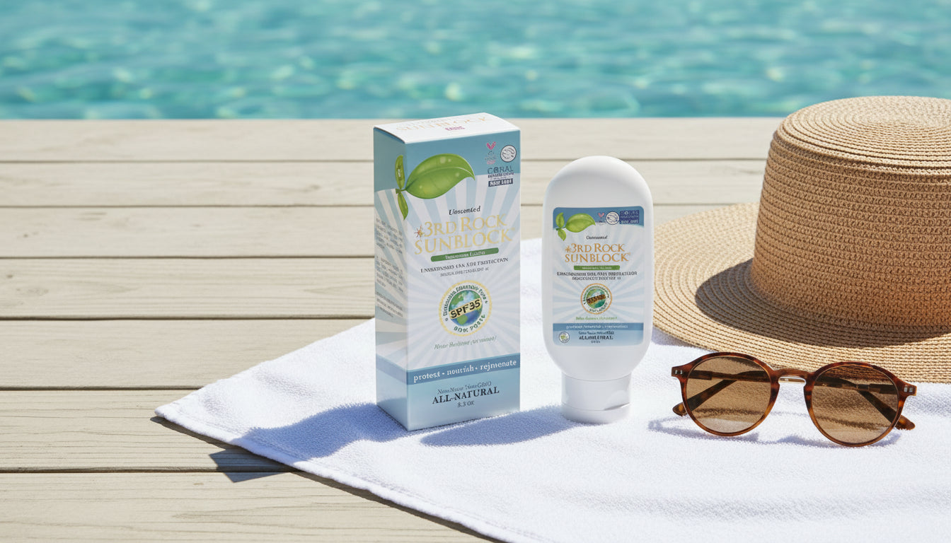 3rd Rock Sunblock by the water