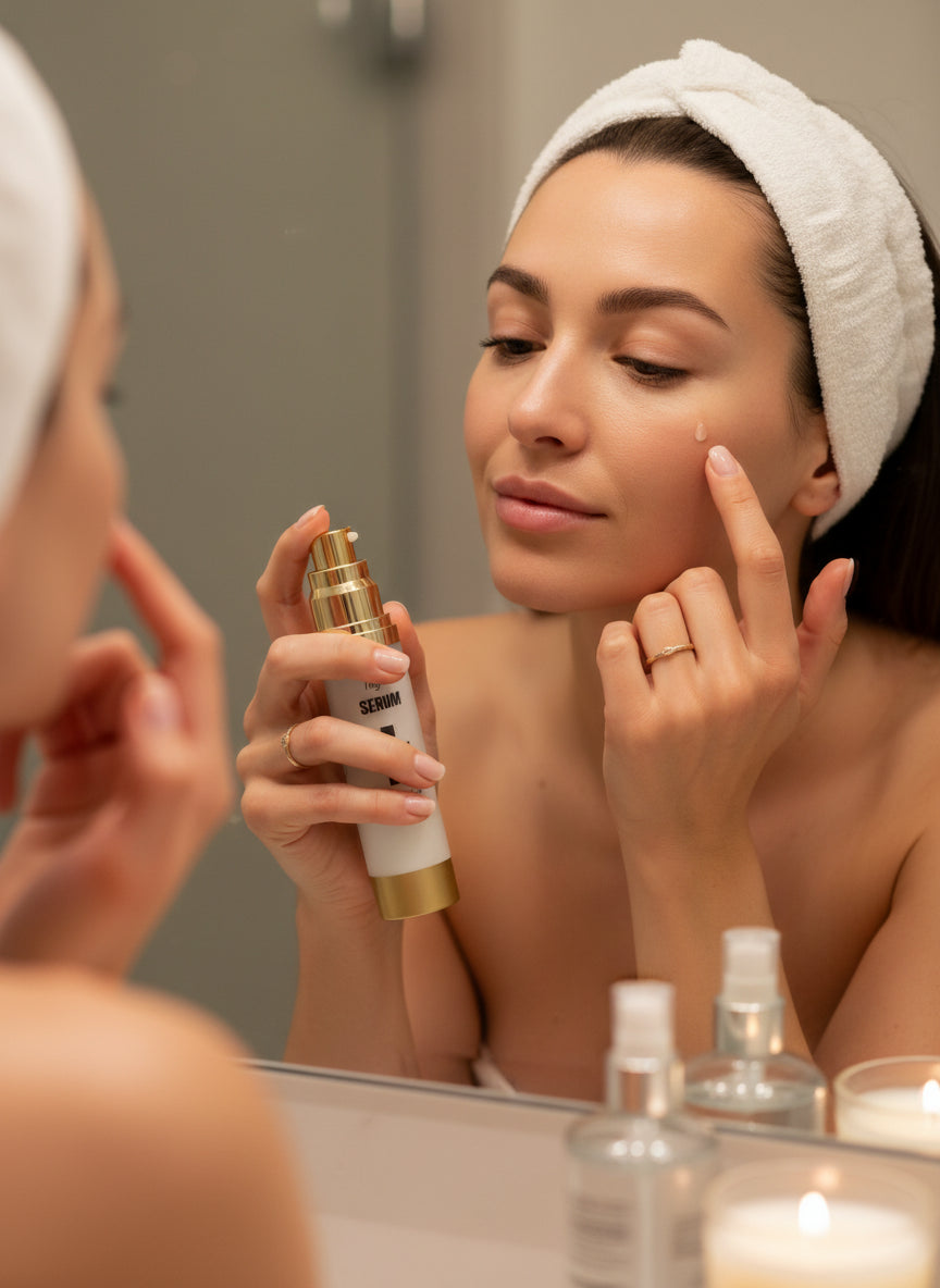 Woman applying Night Serum Pro