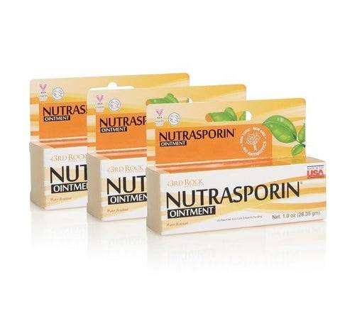 Nutrasporin all natural first aid ointment boxes with water resistant silver gel for skin protection