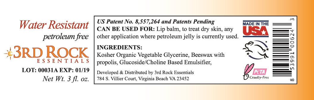 All Natural Nutroleum - Water Resistant Alternative to Petroleum Jelly - 3rdRockEssentials - 3