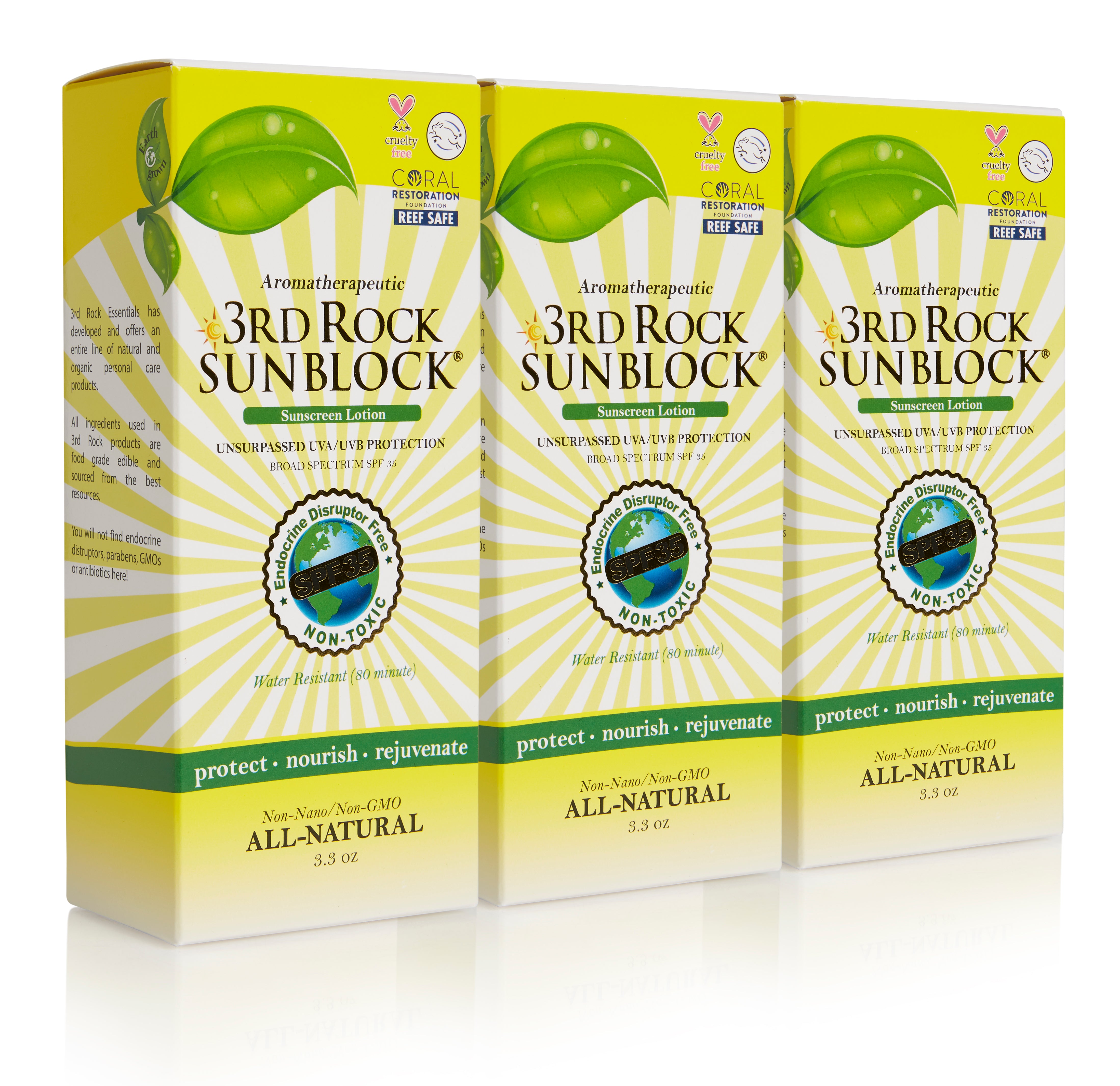 3rd Rock Sunblock® Sunscreen Lotion - Aromatherapeutic - Zinc Oxide 35 SPF